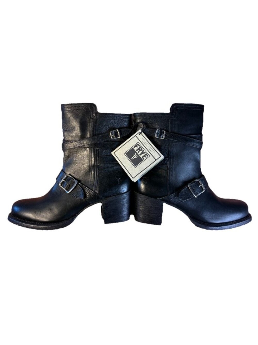 NWT Fry 76520 Vira Strap Moto Ankle Boots Black Leather Women’s 8.5 B MSRP